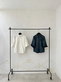 Three-Quarter Sleeve Denim Shirt