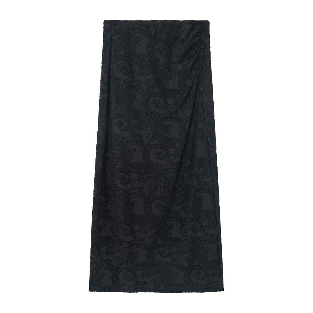 Paisley Jacquard Embroidered Maxi Skirt
