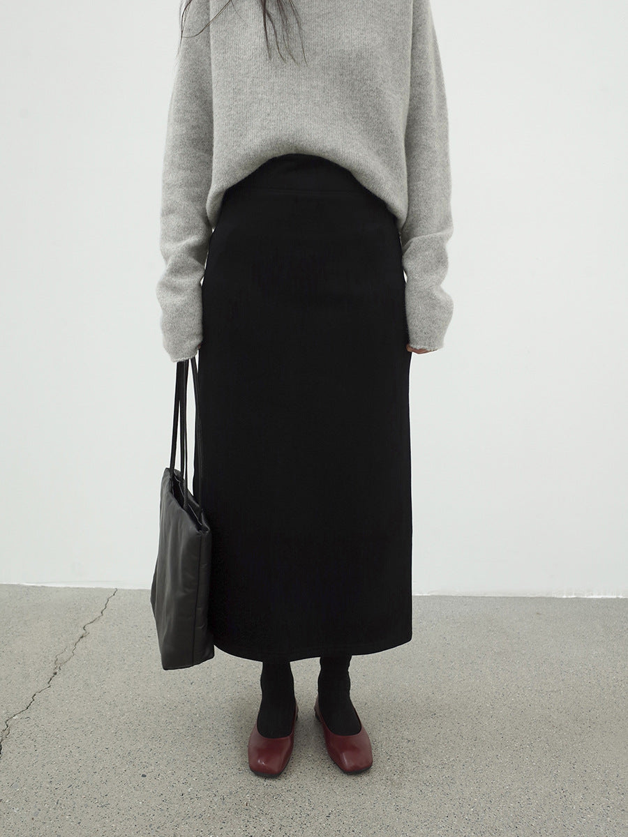 Thick Whool Maxi Pencil Skirt