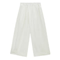 Wide-leg High-waisted Folded Crop Pants