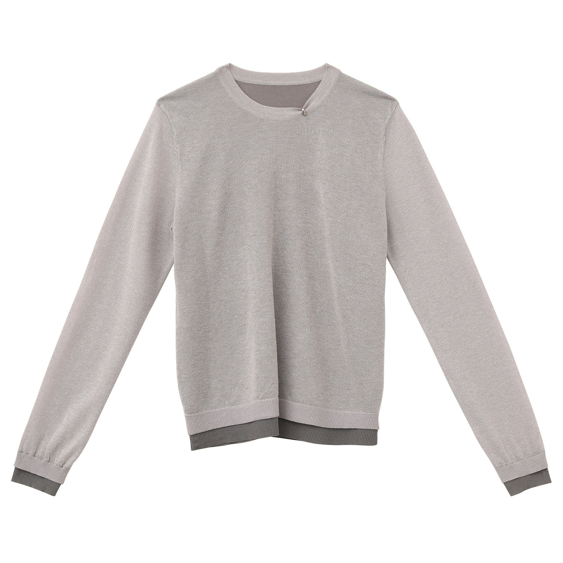 Color-Block Fake Two-Piece Relaxed Knit Top