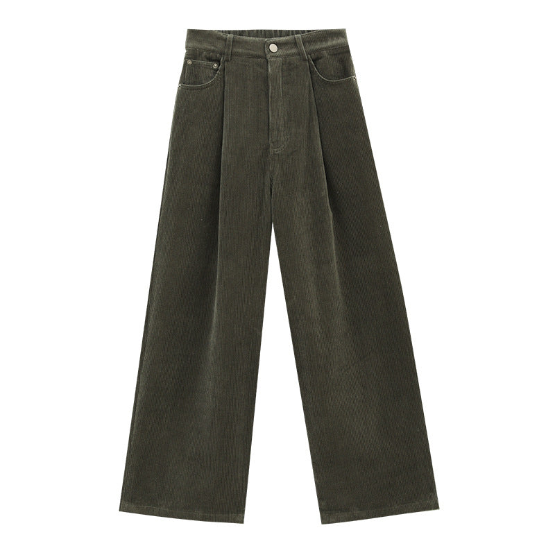 Corduroy Wide Leg Pleated Pants
