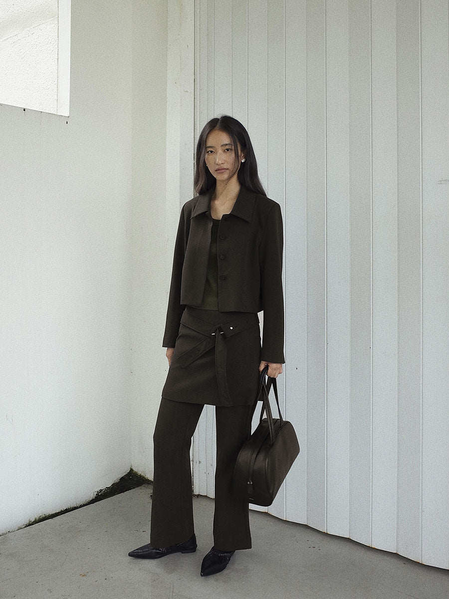 Anti-Wrinkle Solid Color Simple Slim Short Blazer