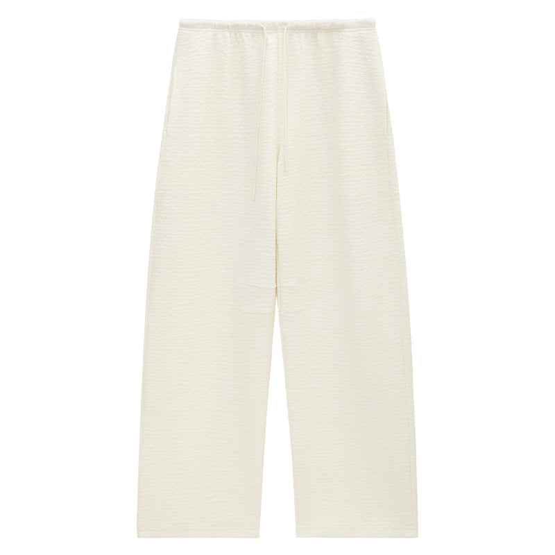 Bouclé Textured Knit Wide Leg Lounge Pants