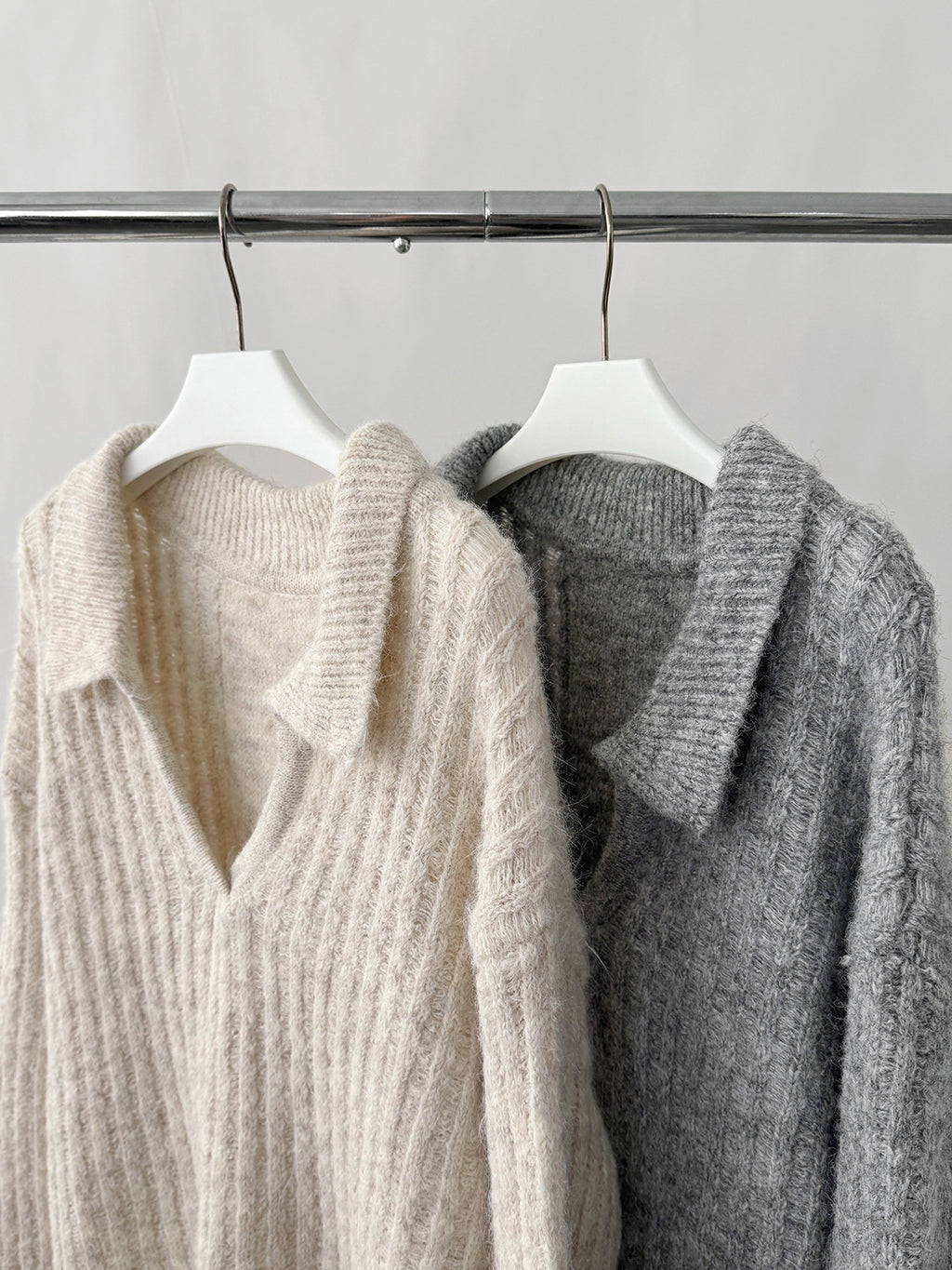 V-Neck Lapel Knit Warm Pullover Sweater