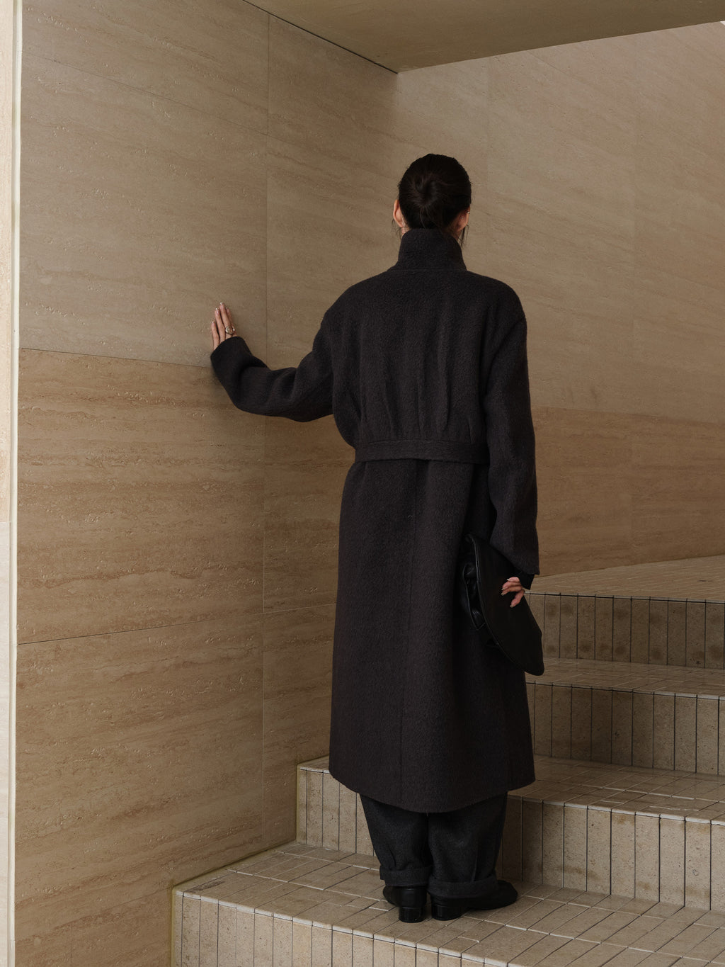 Double-Breasted Long Belt Double-Sided Alpaca Wool Cashmere Coat