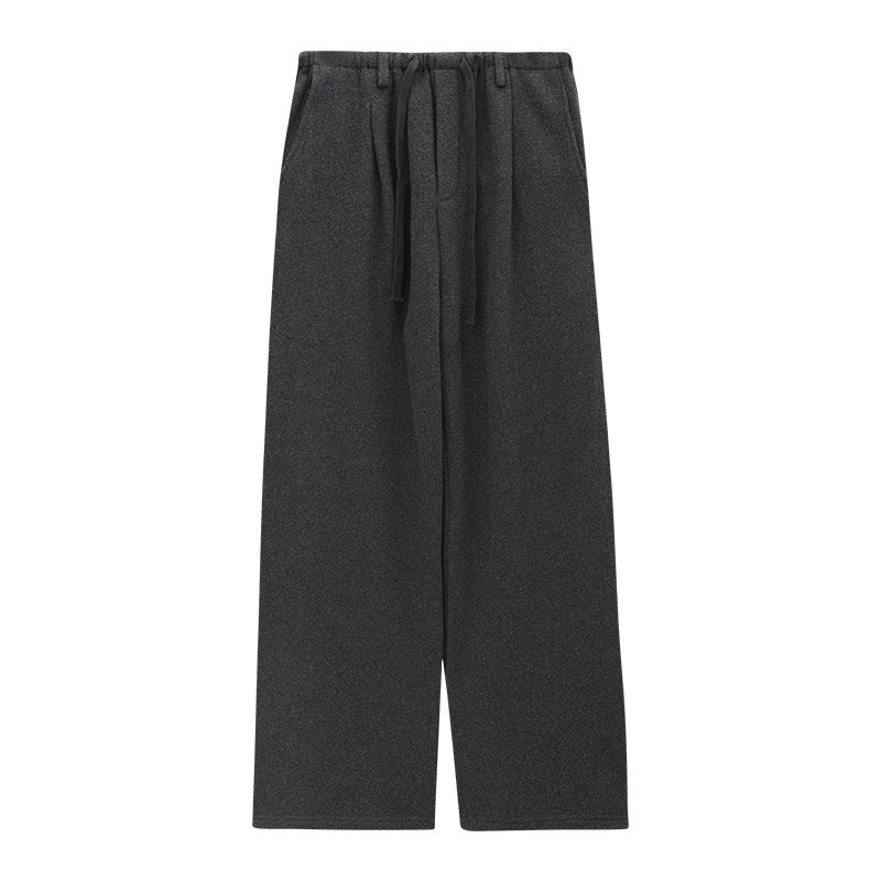 Textured Knit Wide Leg Drawstring Pants
