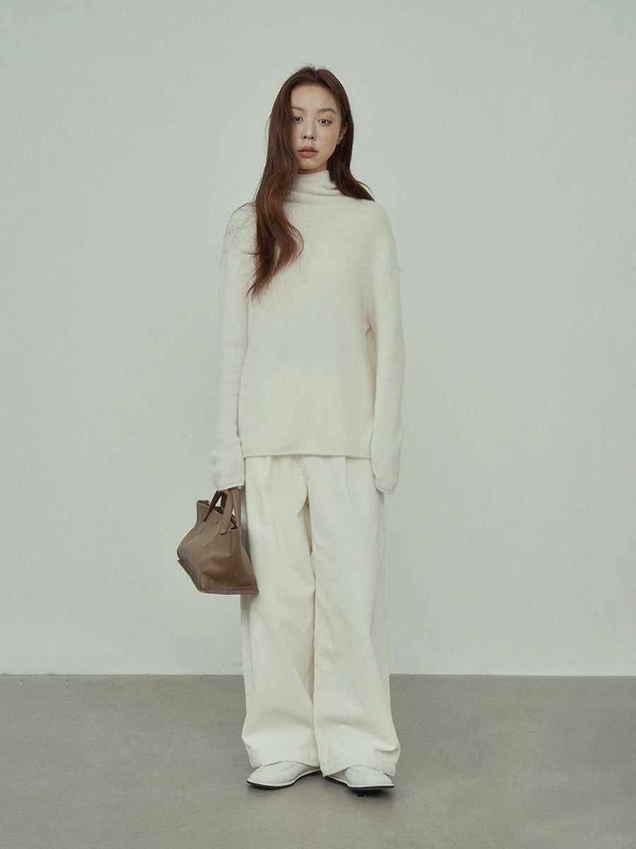 Corduroy Wide Leg Pleated Pants