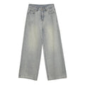 Solid Color Straight-Leg Jeans