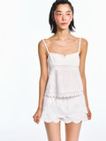 Linen-cotton Beautiful Vintage Style Embroidered Camisole Top