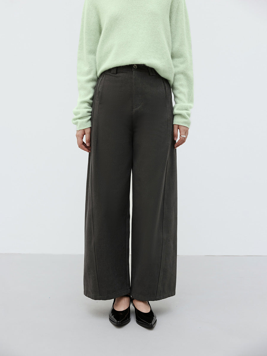 Cotton Smooth Straight-Leg Casual Pants