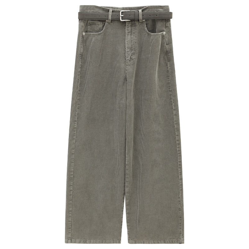 Straight-Leg Corduroy Casual Pants