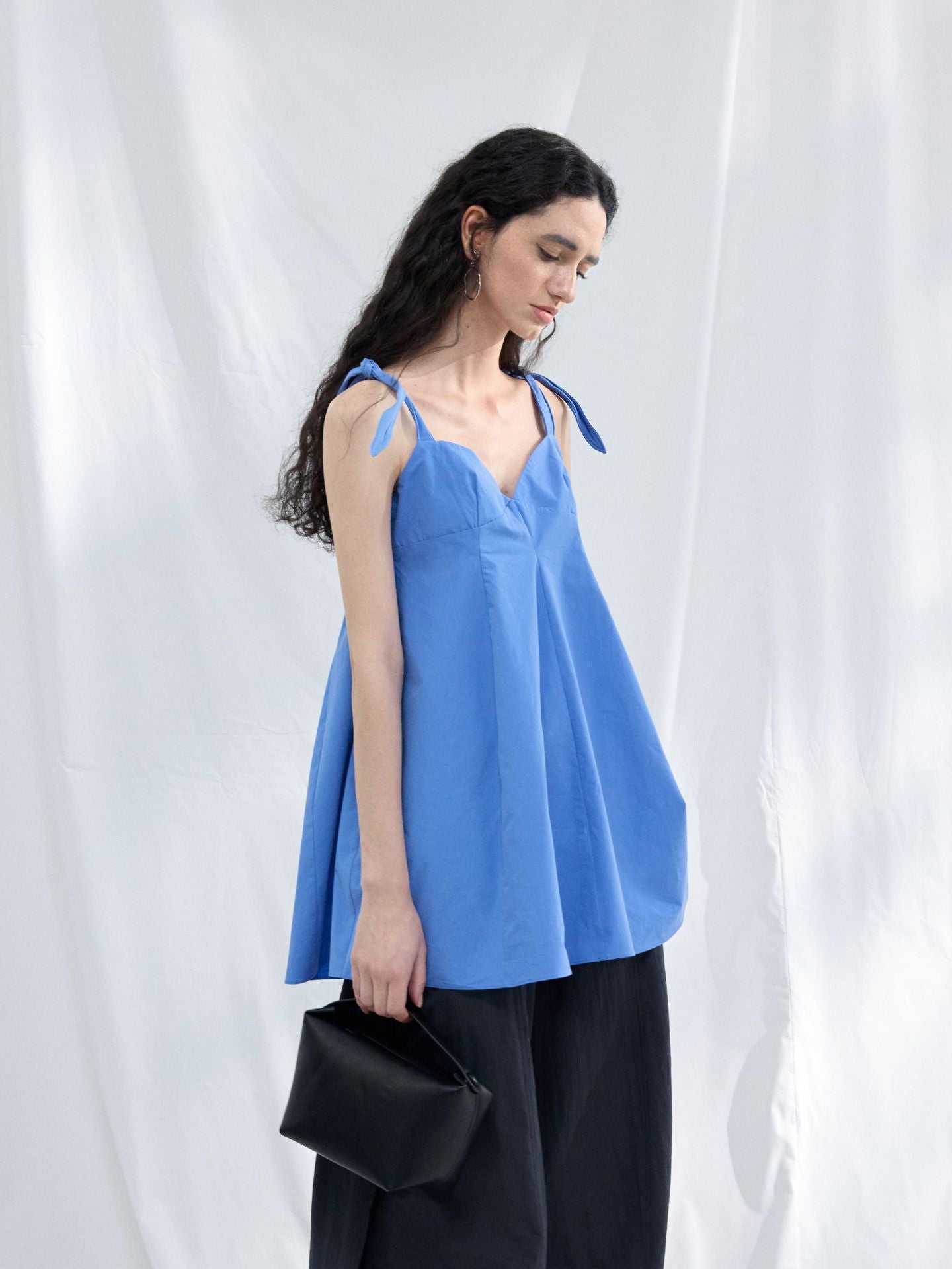 Adjustable Sweetheart Neck Cotton Dress Top