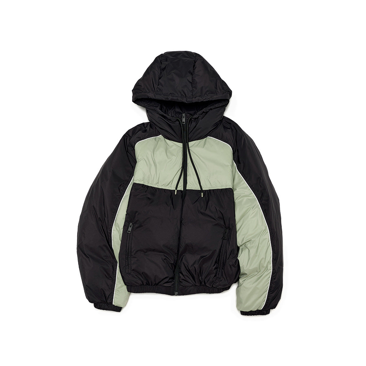 Retro Sports Contrast Duck Down Jacket