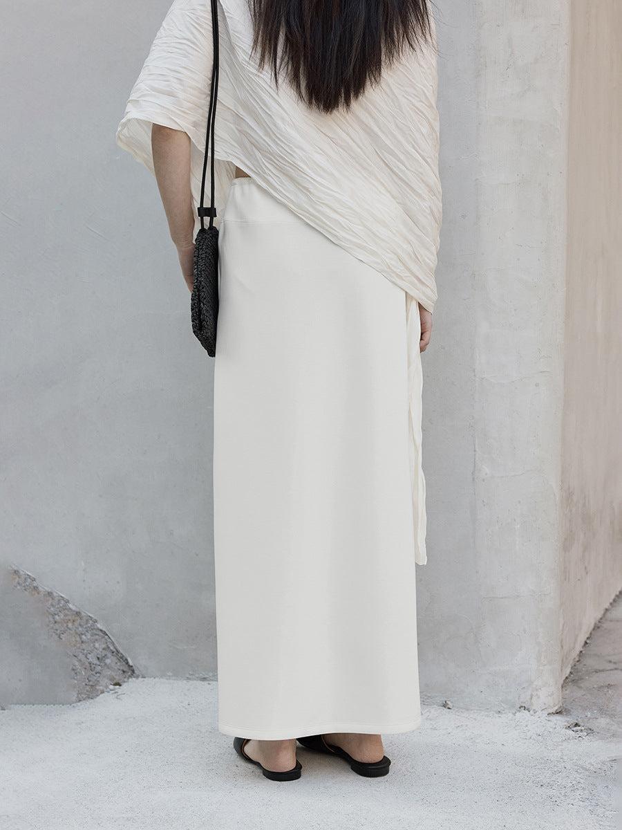 Soft Scuba-Knit A-Line Maxi Skirt