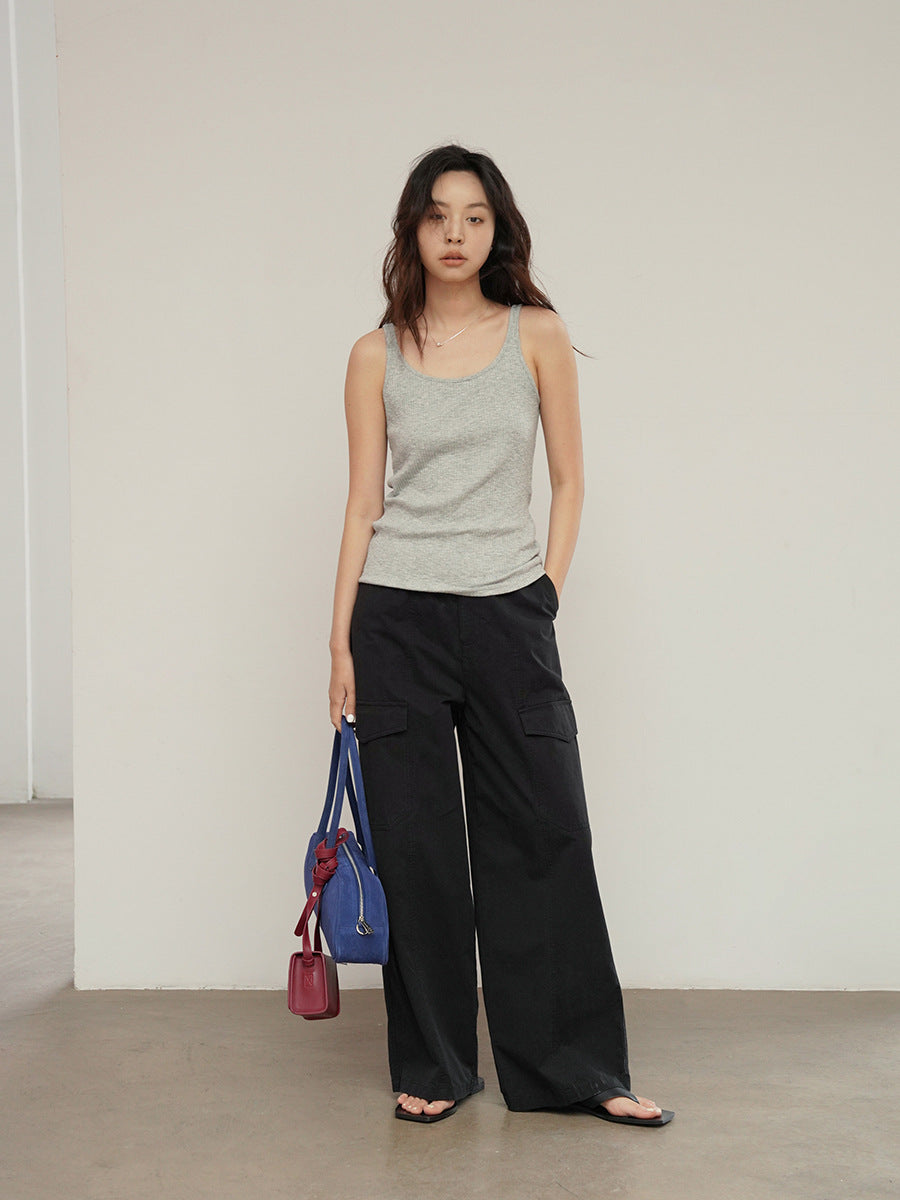High Waist Utility Straight Leg Cargo Pants