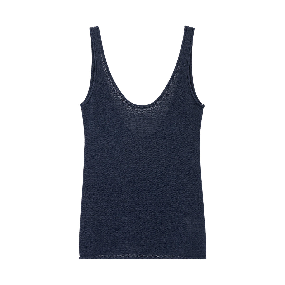 U-neck Open Back Yarn Thin Strap Tank Top