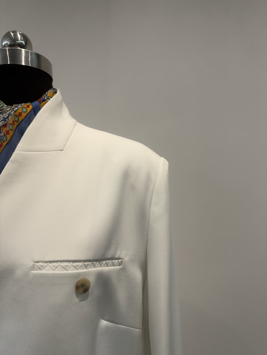 Premium Stand-up Collar Mid-Length Lace-Up Blazer