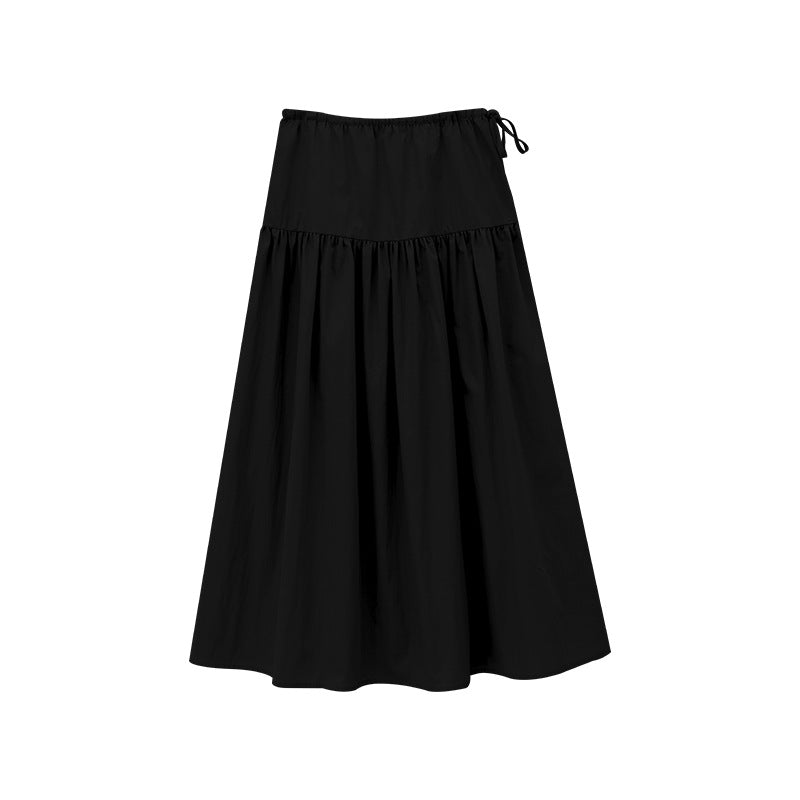 Pleated Simple Style Maxi Skirt