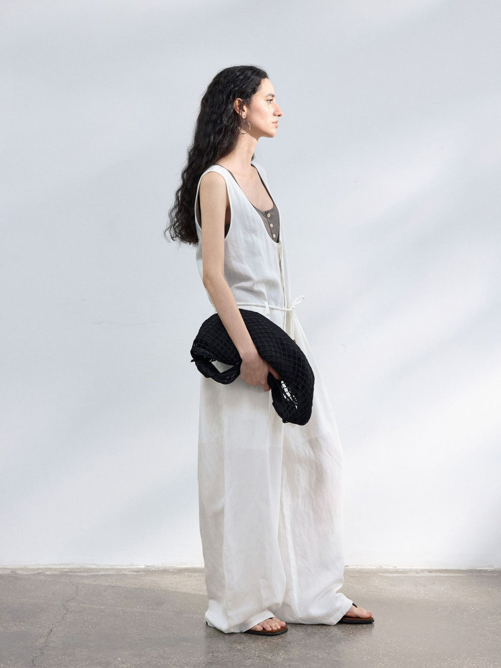 Tencel Linen Blend U-neck Jumpsuit
