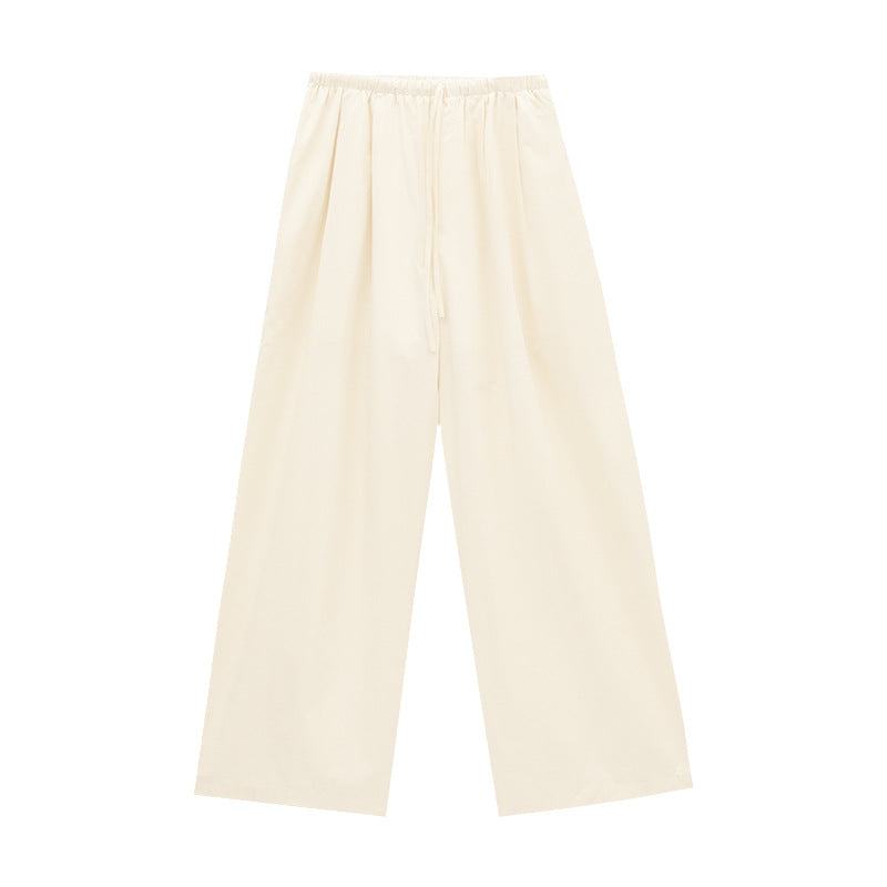 Relaxed Wide Leg Elastic Waist Pants