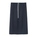 Drawstring Waist Straight Midi Skirt