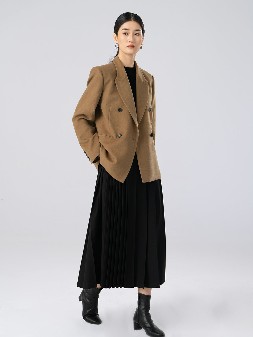 Single-Sided Lining Double-Breasted 50% Fine Wool Suit