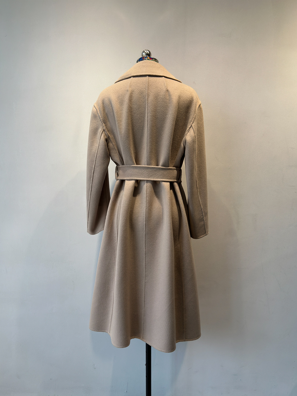 Cashmere Merino Wool Mulberry Silk Suit Collar Long Coat