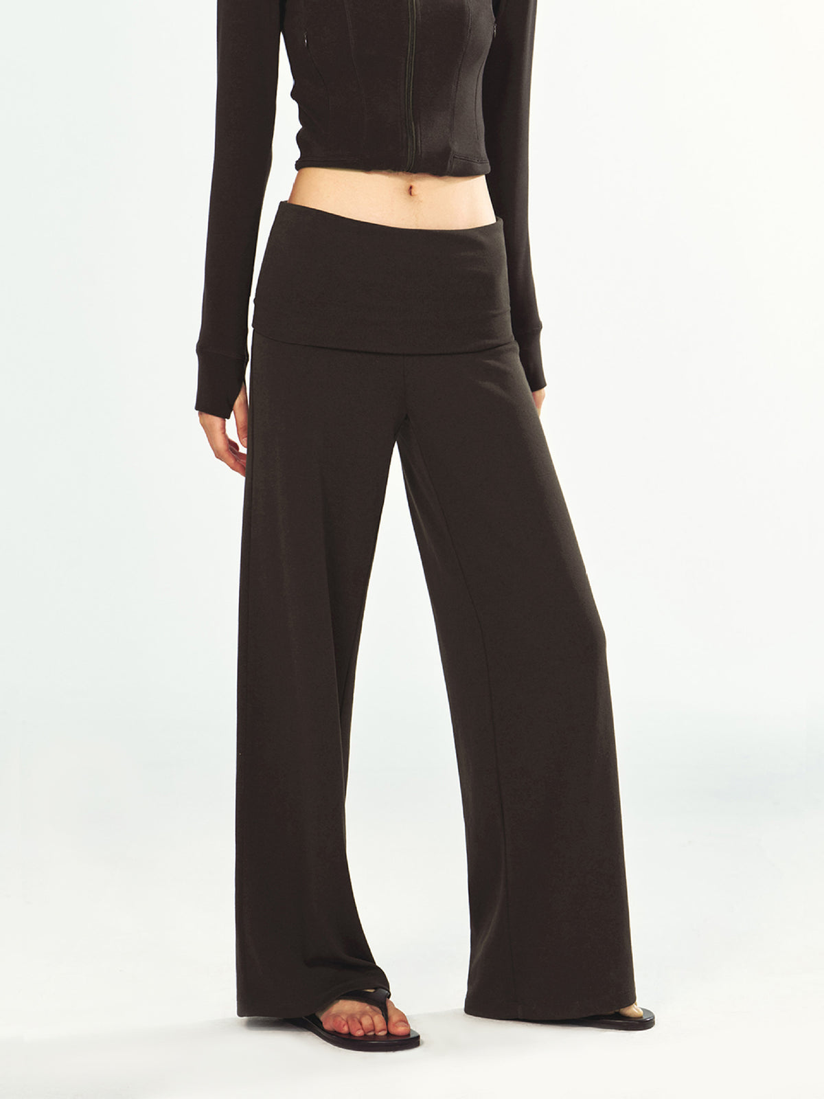 Stretchy Knitted Sports Casual Folded Pants