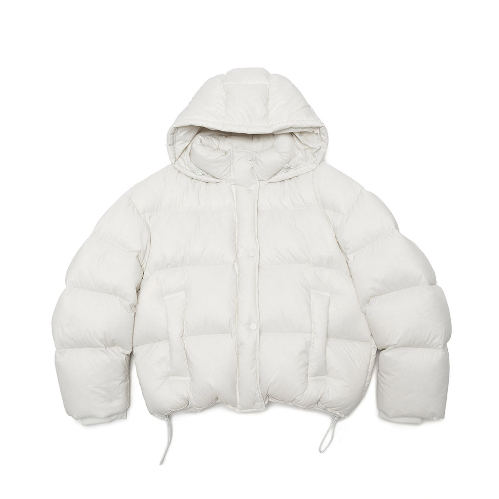 Drawstring Hem Warm Puffer Jacket