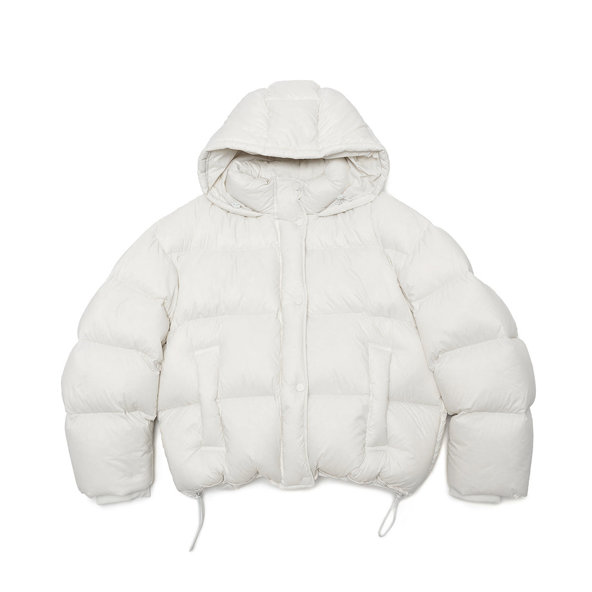 Drawstring Hem Warm Puffer Jacket