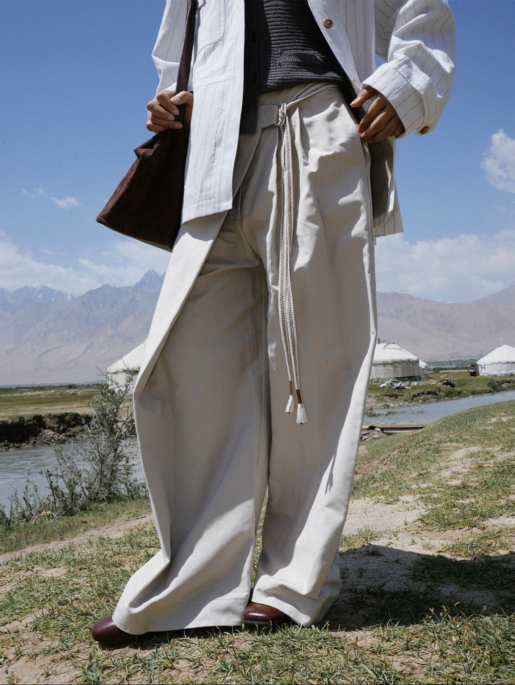 Wrap-Up Casual Loose Wide-Leg Pants