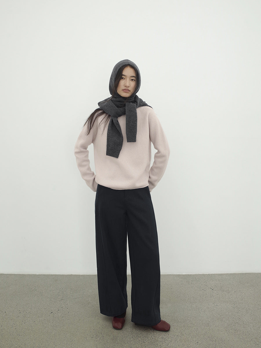 Wide-Leg Tailored Relaxed Pleat Trousers