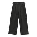 High-Waisted Wide-Leg Tailored Pants with Front Pleats
