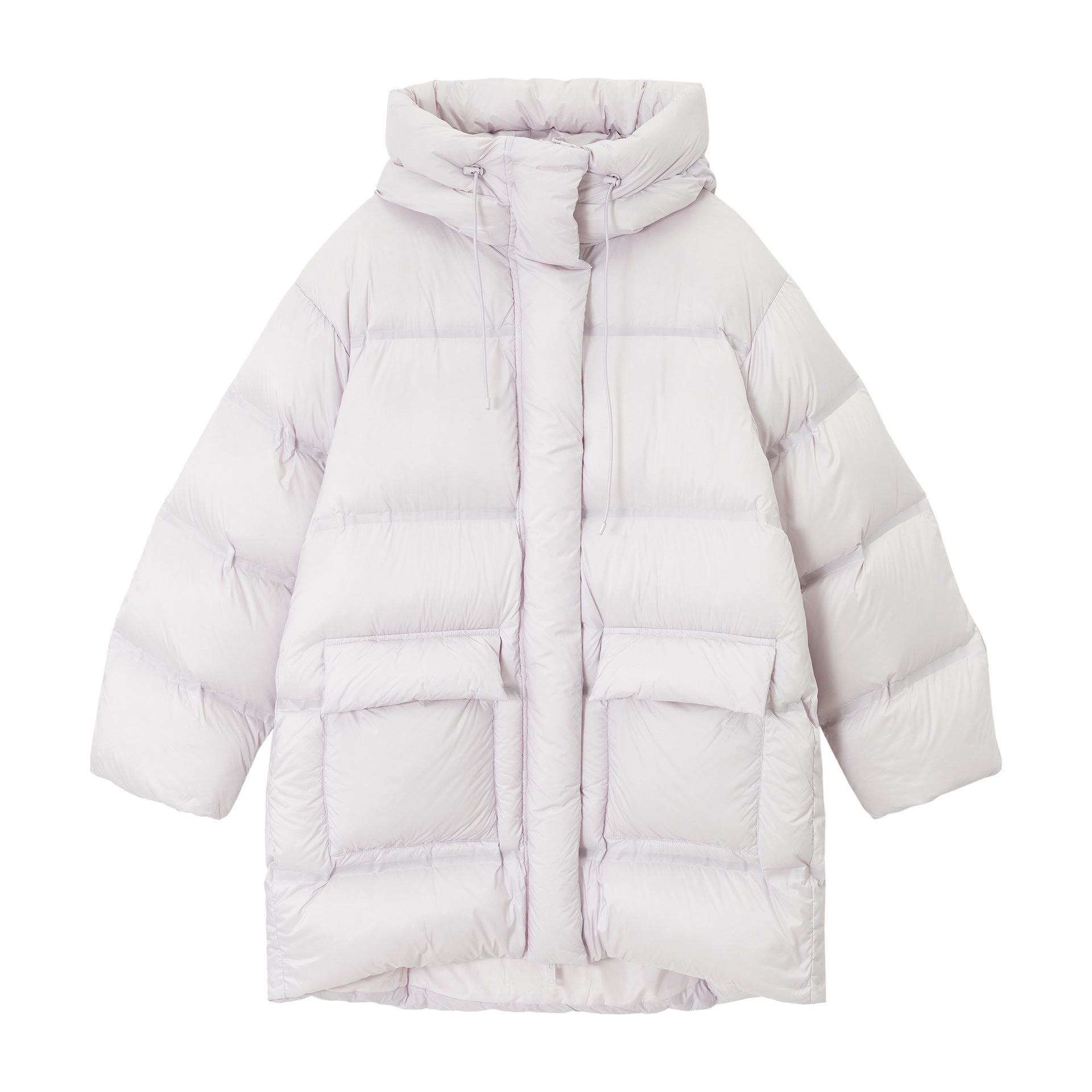 Ultra-Soft Cloud Hooded Seamless Long Puffer Jacket with Pockets