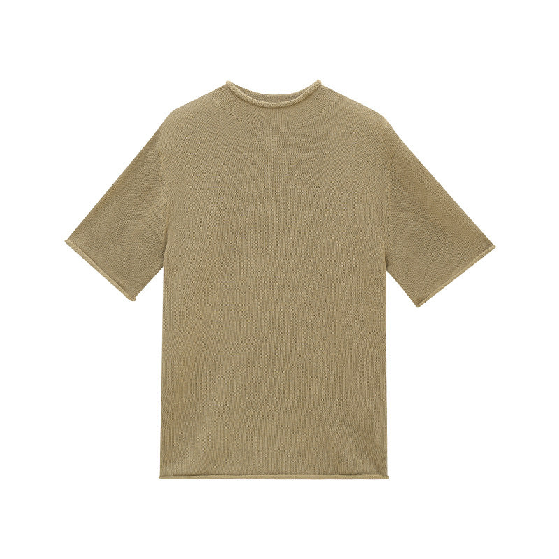 Merino Wool Short Sleeve Pullover Knit Top
