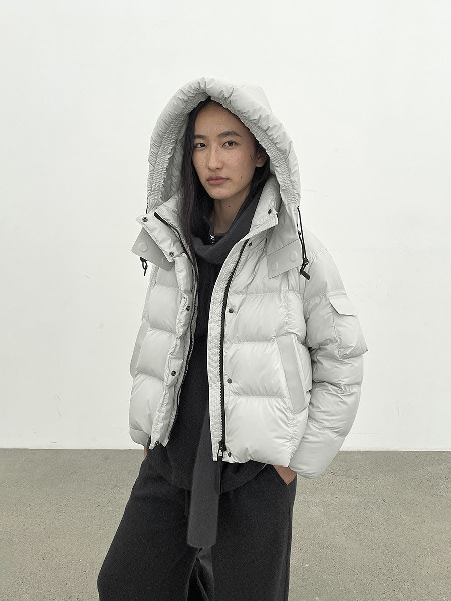 Hooded Warm Drawstring Puffer Jacket