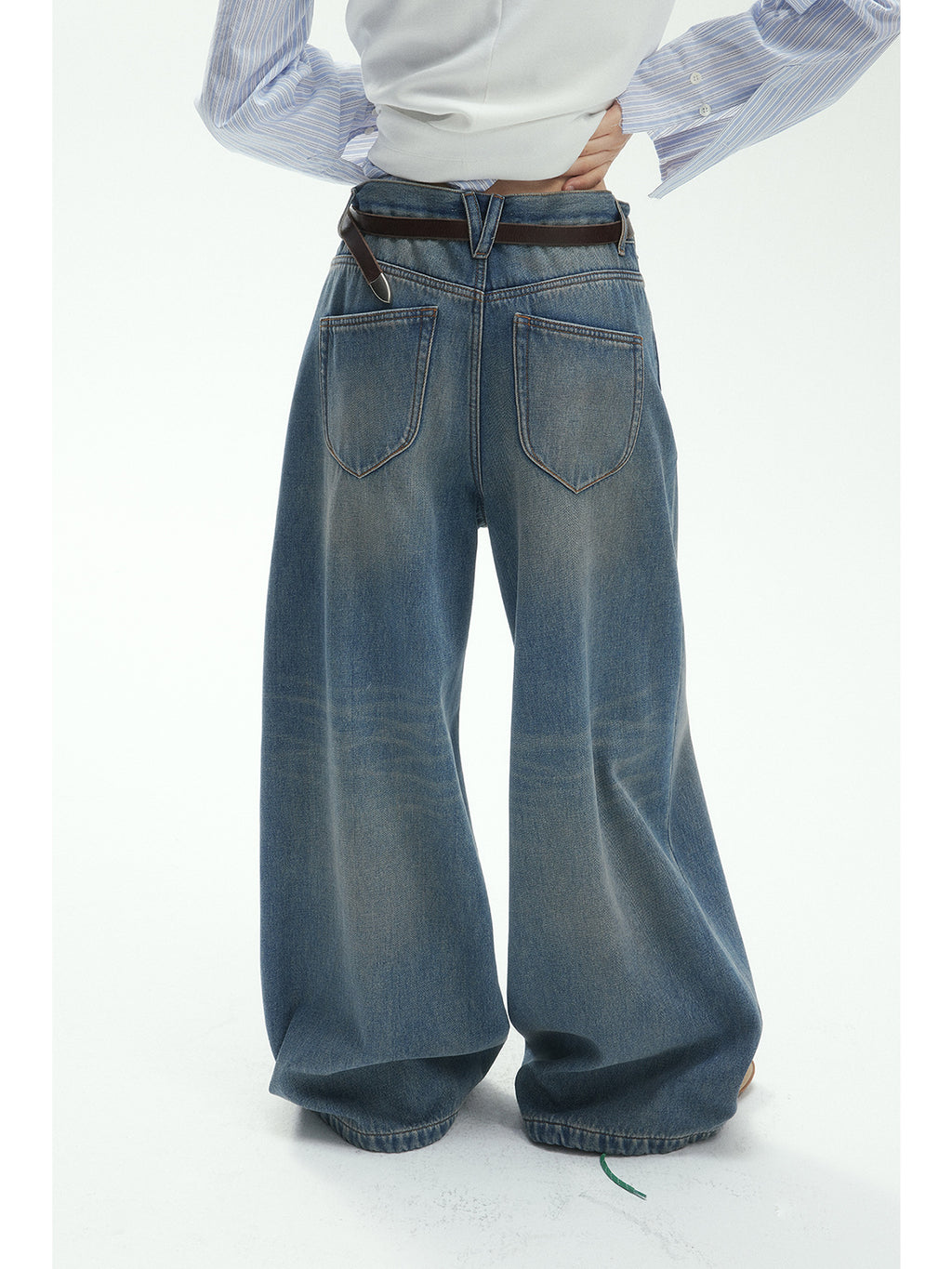 Distressed Wide-leg Jeans