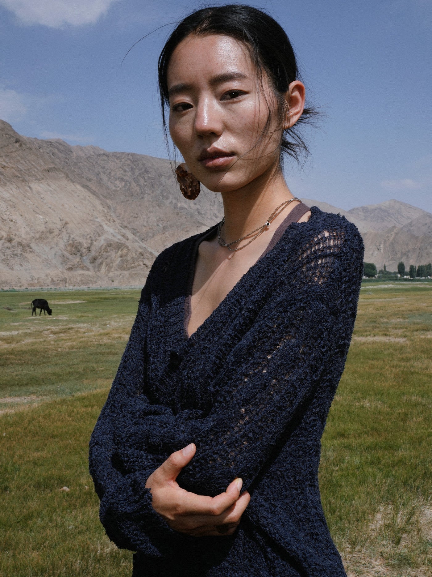 Hollow Relaxed Woven Cardigan