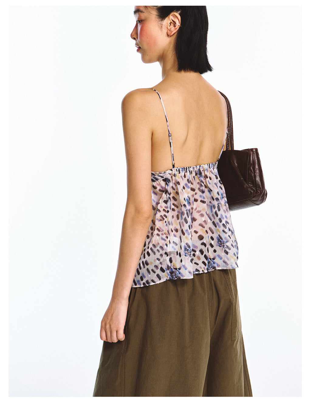 Leopard Print Polka Dot Street Style Camisole Top