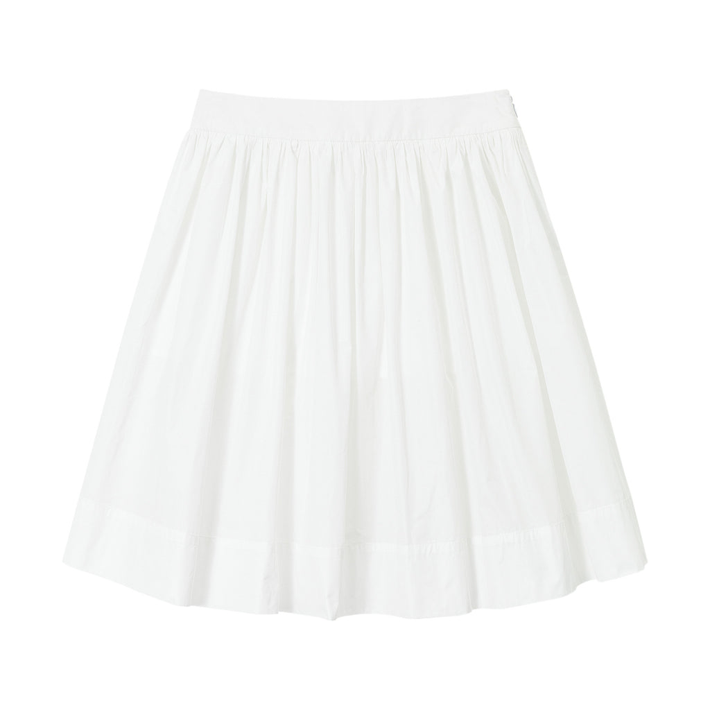 A-Line Pleated Silhouette Puffy Midi Skirt