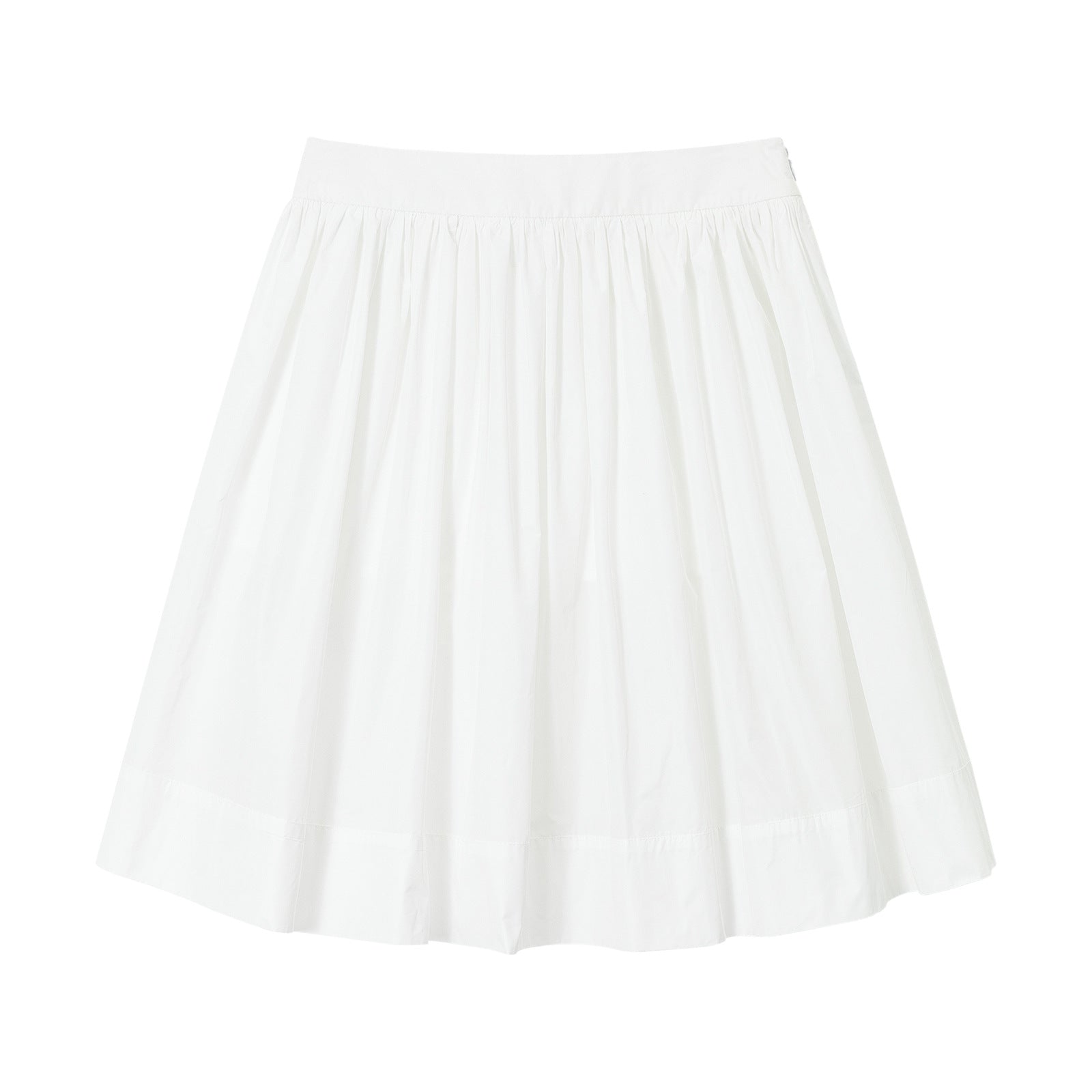 A-Line Pleated Silhouette Puffy Midi Skirt