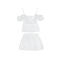 Bubble Hem Off-Shoulder Top & Mini Skirt Set