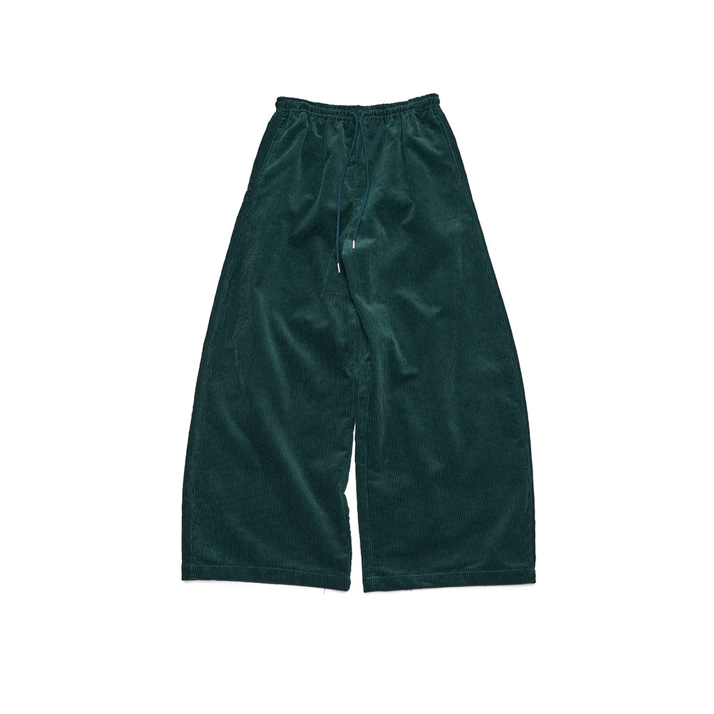 High Waist Lace-up Corduroy Long Pants