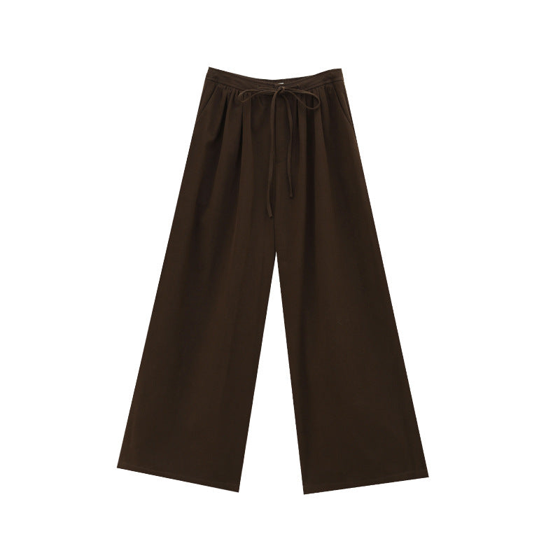 High-Waist Wide-Leg Casual Pants