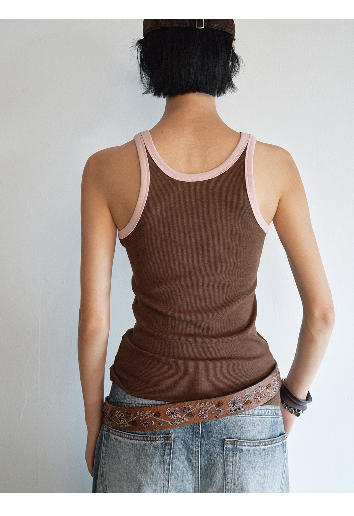 Layered Color-Blocking Casual Tank Top