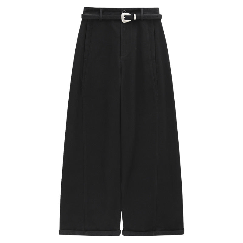 Elegant Combed Cotton Versatile Straight-Leg Pants