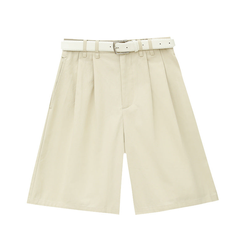 Cotton Pleated Versatile Casual Shorts
