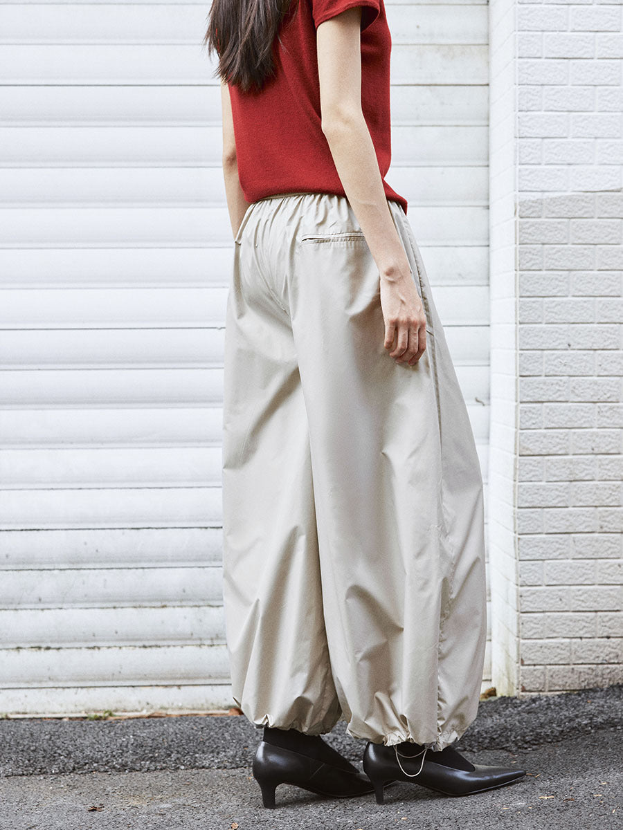 Fluid Viscose Wide-Leg Pants with Drawstring Hem