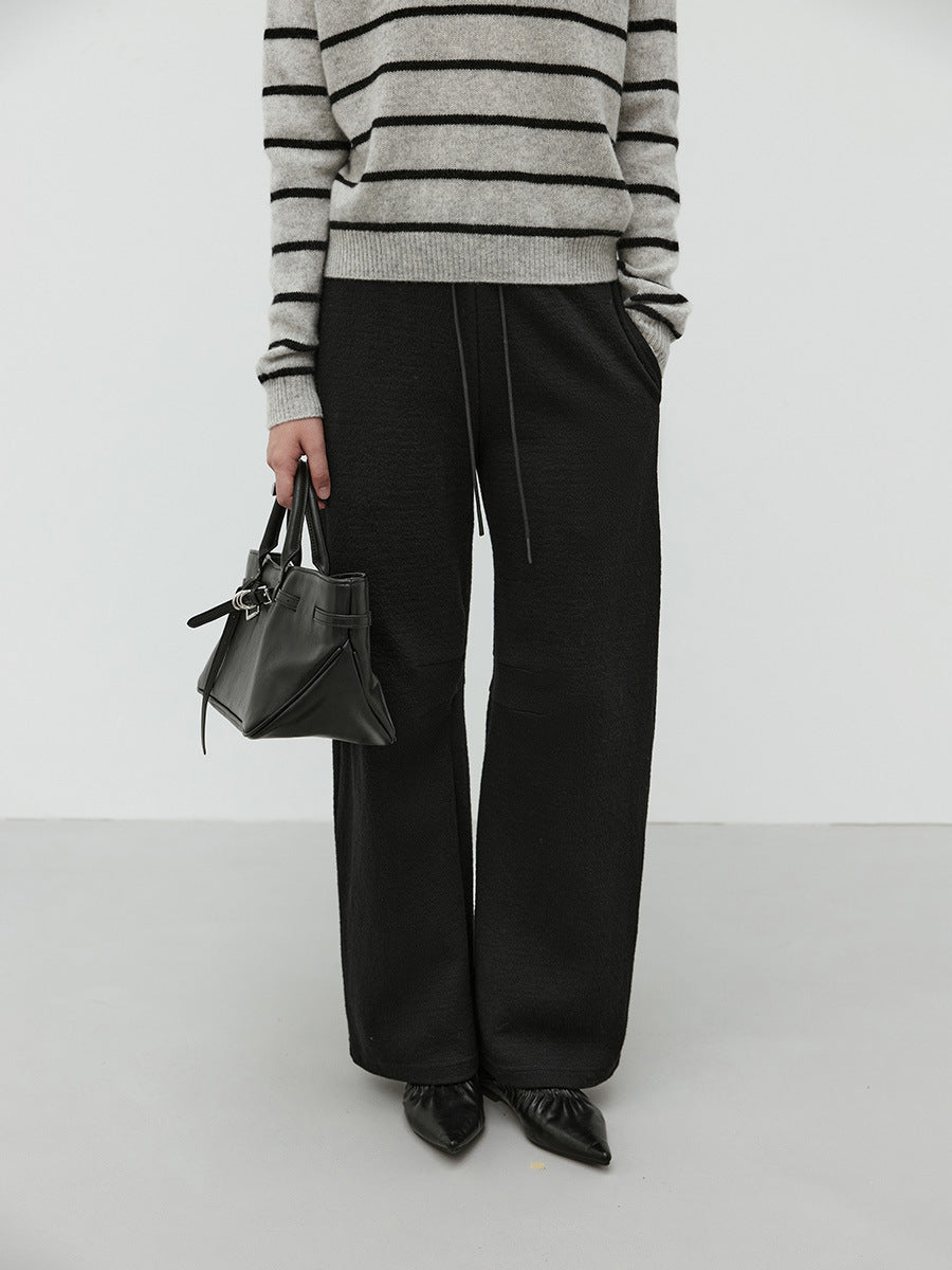 Bouclé Textured Knit Wide Leg Lounge Pants